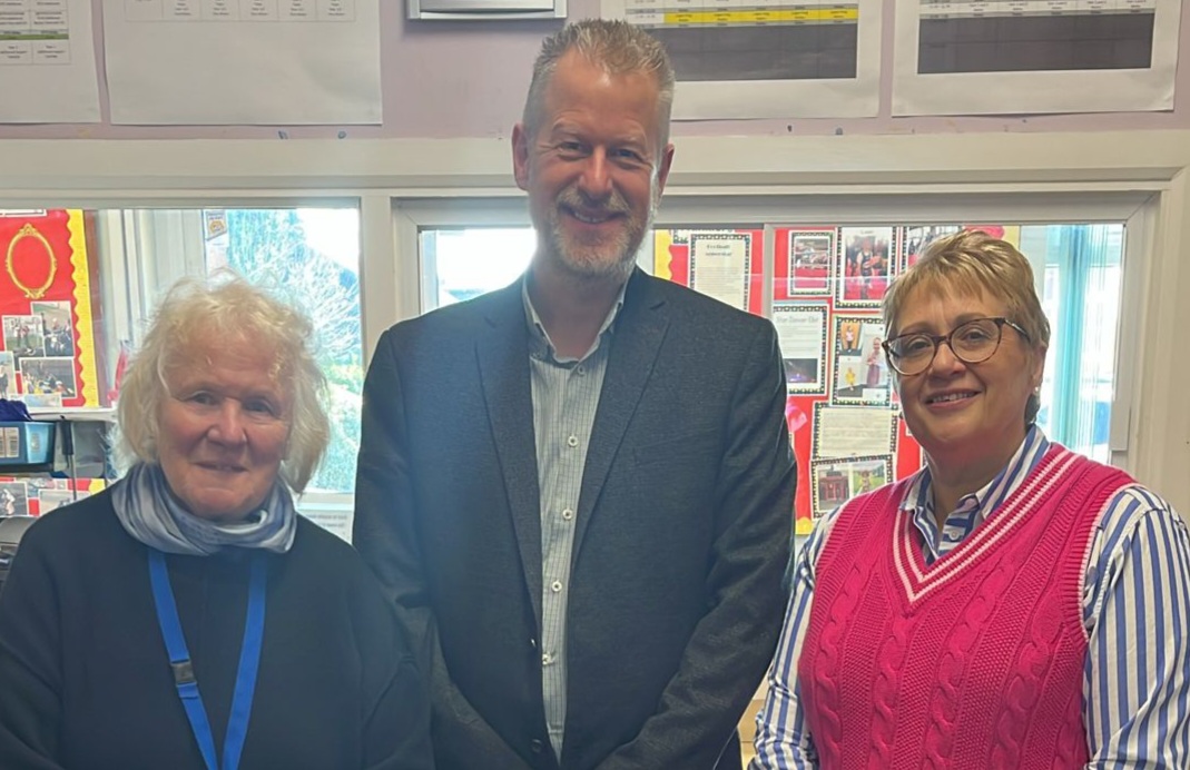 Retiring Headteacher at Stanville Primary School with Soundswell Founders
