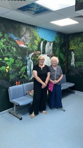 Jo Gregory and Diana McQueen at Birmingham Children's Hospital